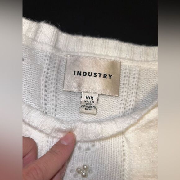 Industry Republic Clothing Knit Sweater with "Pearl" and Frill Detail Size M EUC - Picture 4 of 6
